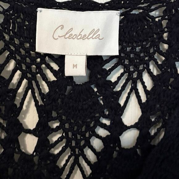 Cleobella Black Crochet Knit Diah Bohemian Midi Dress Size Medium - Picture 3 of 4